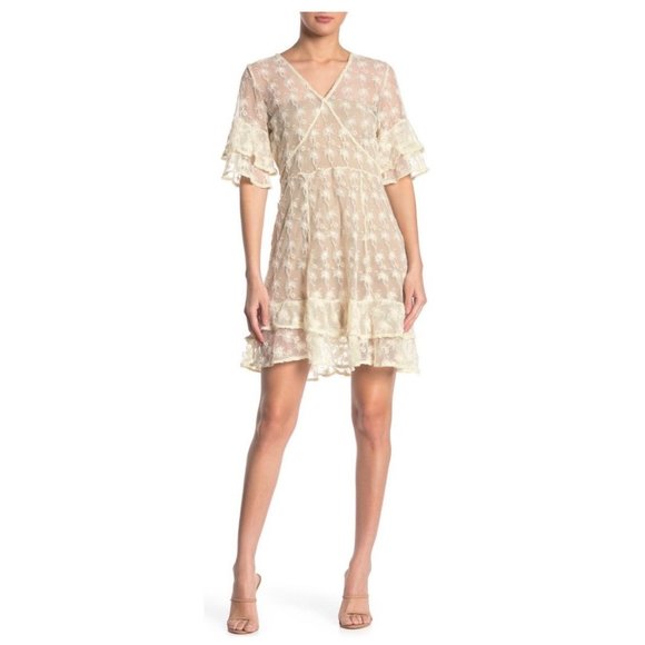 AllSaints Lula Nisha Sheer Embroidered Dress Size 2 - Picture 6 of 12